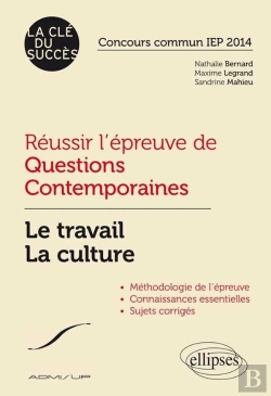 Bertrand.pt - Réussir L'Épreuve De Questions Contemporaines ; Le Travail La Culture ; Concours Sciences-Po/Iep 2014