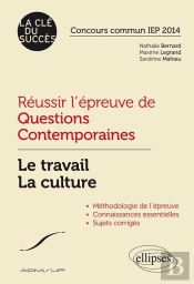 Réussir L'Épreuve De Questions Contemporaines ; Le Travail La Culture ; Concours Sciences-Po/Iep 2014