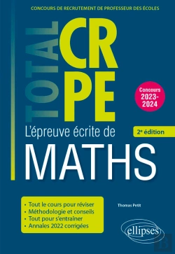 Bertrand.pt - Réussir L'Épreuve Écrite De Mathématiques - Crpe - Concours 2023-2024