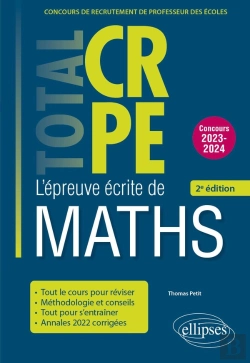 Bertrand.pt - Réussir L'Épreuve Écrite De Mathématiques : Crpe ; Nouveau Concours 2022 (Édition 2022)