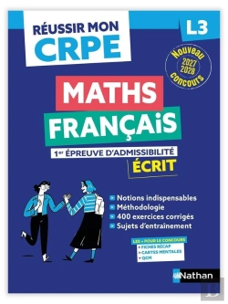 Bertrand.pt - Réussir Mon Crpe : Maths, Français ; L3 ; 1re Épreuve D'Admissibilité ; Écrit (Édition 2027/2028)