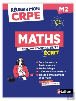 Bertrand.pt - Réussir Mon Crpe : Maths ; M2 ; 1re Épreuve D'Admissibilité ; Écrit (Édition 2027)