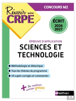 Bertrand.pt - Réussir Mon Crpe : Sciences Et Technologie ; Épreuve Écrite D'Application ; Concours M2 (Édition 2026/2027)