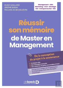 Bertrand.pt - Réussir Son Mémoire De Master En Management : De La Conception Du Projet À La Soutenance