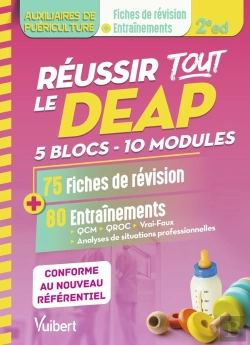 Bertrand.pt - Réussir Tout Le Deap En 75 Fiches De Révision Et 80 Entraînements : Pour Les Auxiliaires De Puériculture ; 5 Blocs ; 10 Modules ; Adapté Au Nouveau Référentiel Ap (2e Édition)