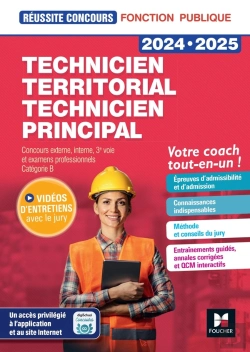 Bertrand.pt - Réussite Concours : Technicien Territorial, Technicien Principal ; Concours Externe, Interne, 3e Voie Et Examens Professionnels, Catégorie B ; Tout-En-Un (Édition 2024/2025)