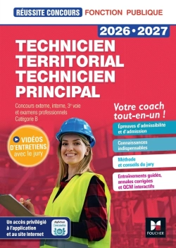 Bertrand.pt - Réussite Concours : Technicien Territorial/ Technicien Principal ; Concours Externe, Interne, 3e Voie Et Examens Professionnels, Catégorie B ; Tout-En-Un (Édition 2026/2027)