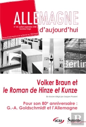 Revue Allemagne D'Aujourd'Hui T.185 ; Volker Braun Et Le Roman De Hinze Et Kunze