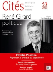 Revue Cites Tome 53 : René Girard, Politique