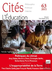 Revue Cites Tome 63 : Apprendre Et Transmettre À L'Âge Du Numérique