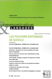 Revue Communication & Langages Tome 188 ; Les Pouvoirs Éditoriaux De Google