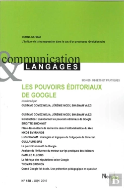 Bertrand.pt - Revue Communication & Langages Tome 188 ; Les Pouvoirs Éditoriaux De Google