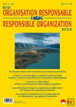 Bertrand.pt - Revue De L'Organisation Responsable 3-2023 - Vol18 - Des Recherches Critiques Au Coeur Des Transitio