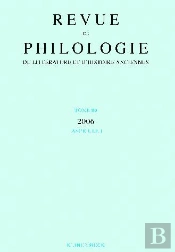 Revue De Philologie, De Litterature Et D'Histoire Anciennes Volume 80 - Fascicule 1