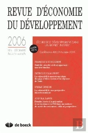 Revue D'Economie Du Developpement 2006/4 Securiser Le Developpement Dans Un Monde Instable