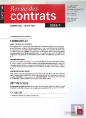 Revue Des Contrats N 1-2024