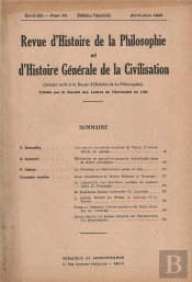 Revue D'Histoire De La Philosophie Et D'Histoire Generale De La Civilisation/Avr