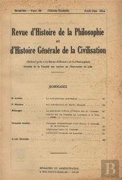 Revue D'Histoire De La Philosophie Et D'Histoire Generale De La Civilisation/Avr