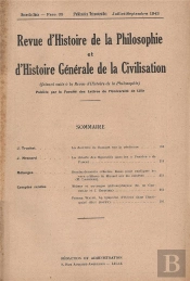 Revue D'Histoire De La Philosophie Et D'Histoire Generale De La Civilisation/Jui