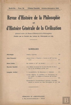 Bertrand.pt - Revue D'Histoire De La Philosophie Et D'Histoire Generale De La Civilisation/Oct