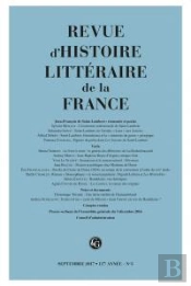Revue D'Histoire Littéraire De La France ; 3-2017 ; 117e Année