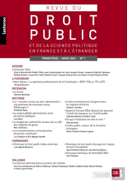 Bertrand.pt - Revue Du Droit Public Et De La Science Politique En France Et A L'Etranger N 1-2024