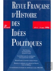 Revue Francaise (4) D'Histoire Des Idees Politiques
