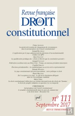 Bertrand.pt - Revue Francaise De Droit Constitutionnel T.111