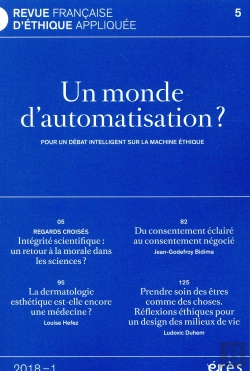 Bertrand.pt - Revue Française D'Éthique Appliquée T.5 ; Éthique Et Automatisation