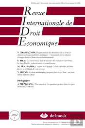 Revue Internationale De Droit Economique 2012/1