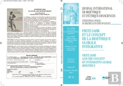 Bertrand.pt - Revue Jib Vol 27 N4 2016 : Fritz Jahr Et Le Concept De La Bioethique Globale Integrative