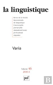 Revue La Linguistique T.46