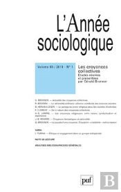 Revue L'Annee Sociologique T.60; Les Croyances Collectives