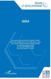Revue Région Et Développement Tome 61 : Varia