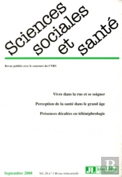Revue Sciences Sociales Et Sante. Septembre 2008. Vol. 26 No3