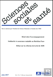 Revue Sciences Sociales Et Sante Vol 35 - N 2/2017