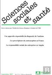 Revue Sciences Sociales Et Sante Vol 35 - N 3/2017
