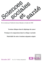 Revue Sciences Sociales Et Sante. Vol 35 - N 4/2017