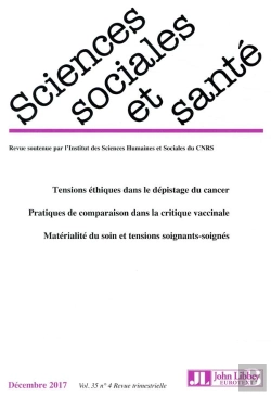 Bertrand.pt - Revue Sciences Sociales Et Sante. Vol 35 - N 4/2017