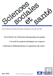 Revue Sciences Sociales Et Sante. Vol 36 - N2/2018