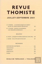 Revue Thomiste - N 1 Et 2/2001 - Numero Double