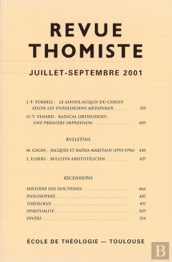 Bertrand.pt - Revue Thomiste - N 1 Et 2/2001 - Numero Double