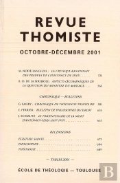 Revue Thomiste - N 4/2001