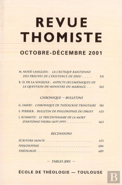 Bertrand.pt - Revue Thomiste - N 4/2001