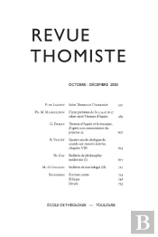 Revue Thomiste - N°4/2020