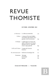 Revue Thomiste - N°4/2021
