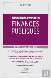 Rffp. Revue Francaise De Finances Publiq