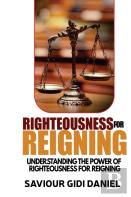Righteousness For Reigning