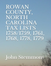 Rowan County, North Carolina Tax Lists 1758/1759, 1761, 1768, 1778, 1779