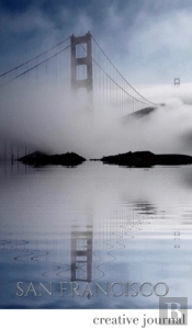 San Francisco Stunning Golden Gate Bridge Reflections   Blank  White Page Creative Journal